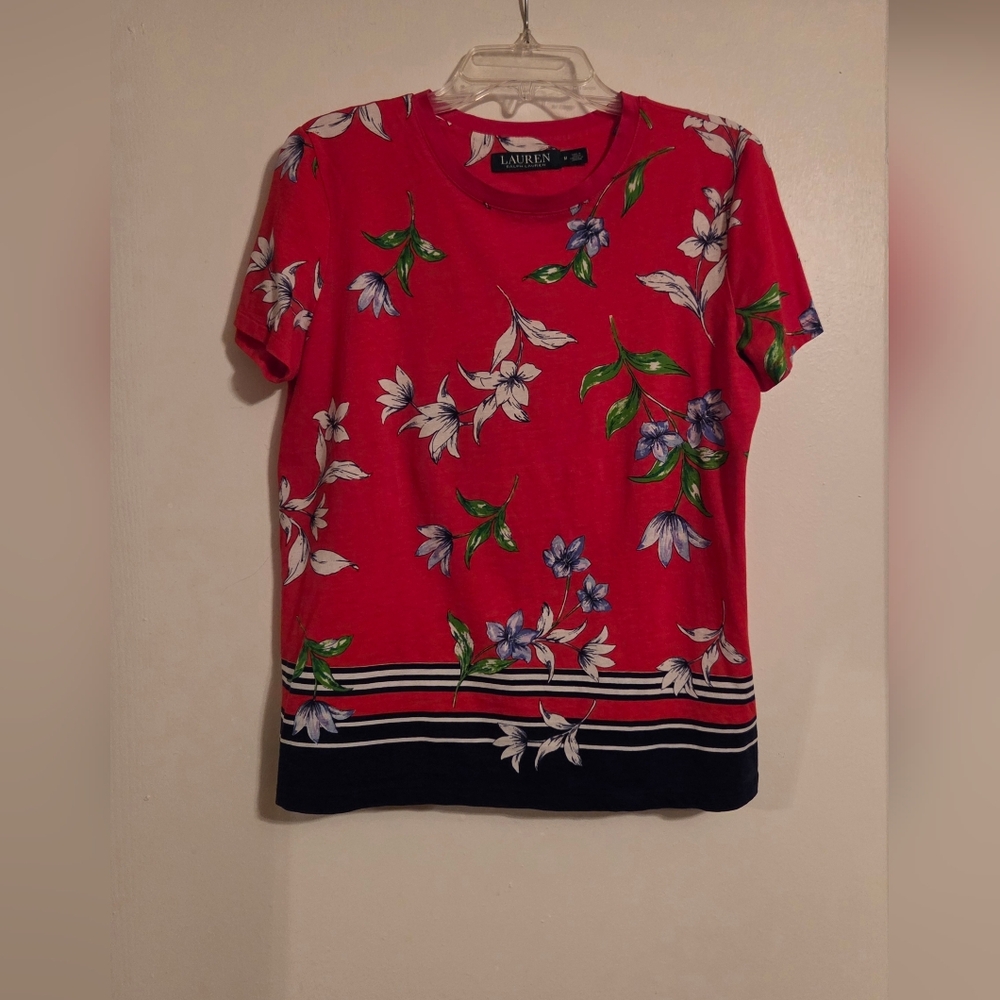 Ralph Lauren Red Floral Top